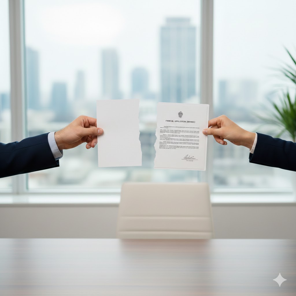 Image of Form Being Ripped in Half.